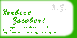 norbert zsemberi business card